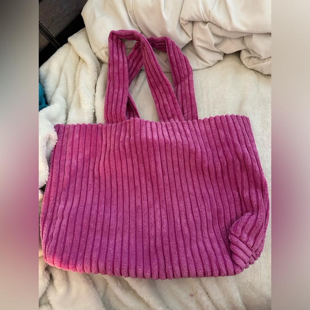 Wild Fable Hot Pink Terry Cloth Tote Bag‎ Ribbed Summer Beach Barbiecore